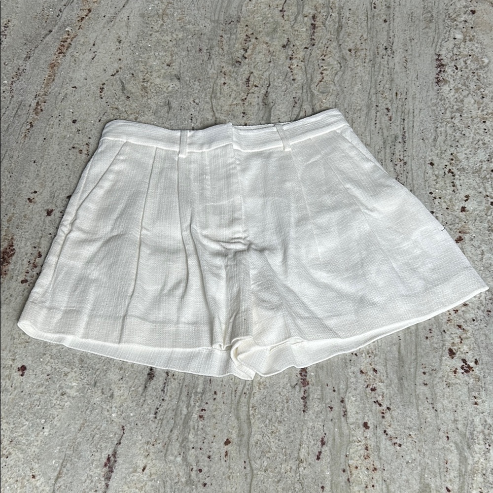 Bec + Bridge white Bermuda shorts